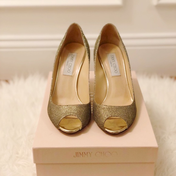 Jimmy Choo Gold Lame Pumps | Evelyn | - Picture 2 of 8